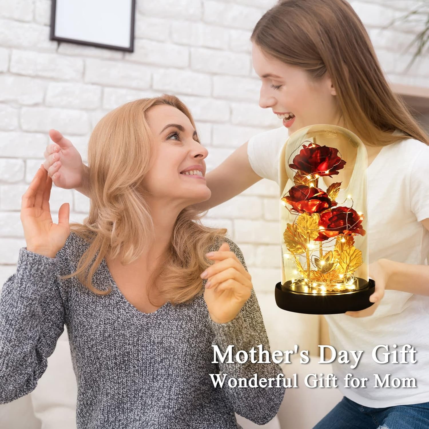 Mothers Day Flowers Gifts for Mom from Daughter Son,Galaxy Flower Rose with 2 Lighting Mode, Colorful Gold Foil Enchanted Rose,Birthday Gifts for Women Grandma Wife Girlfriend Sister Mom